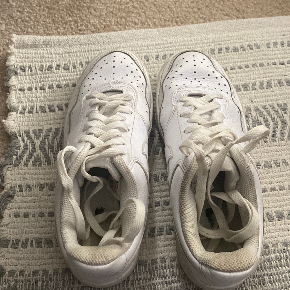 White Air force ones court vision